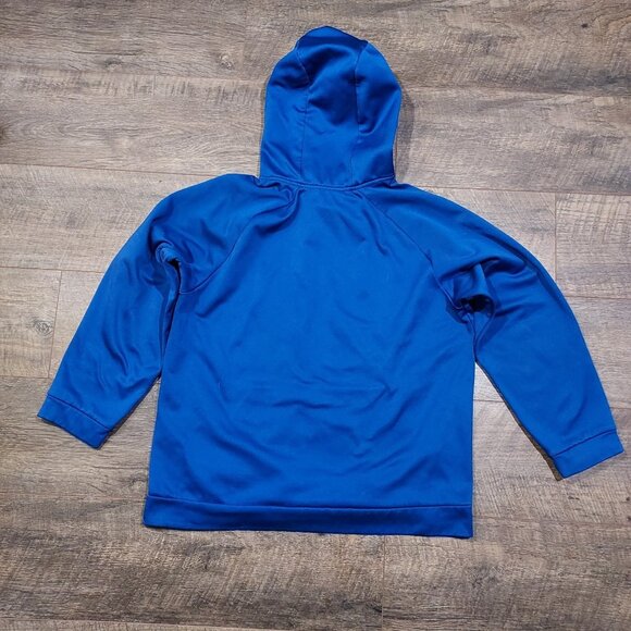 Nike Dri Fit Hoodie Men Large Swoosh Logo Work Shirt Blue Front Kangroo Pocket - Picture 2 of 12